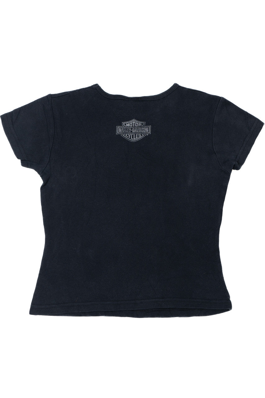 Vintage Y2K Bedazzled Harley Davidson Baby T-Shirt