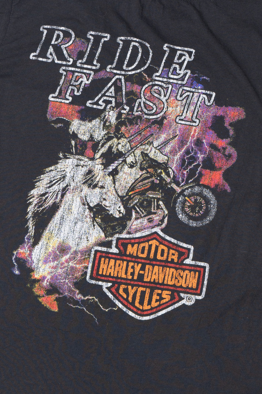 Harley Davidson Unicorn "Ride Fast" Tank Top T-Shirt