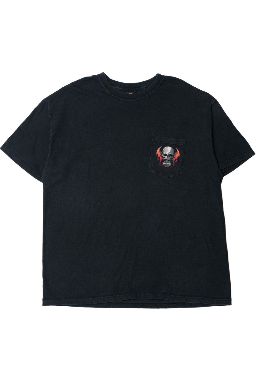 Harley Davidson "Naples, Florida" Skull Pocket T-Shirt