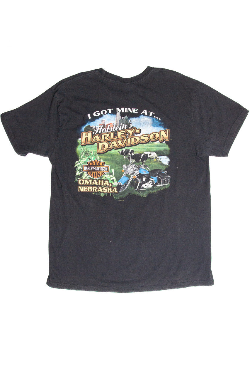 Recycled Holstein's Harley Davidson Omaha NE T-Shirt