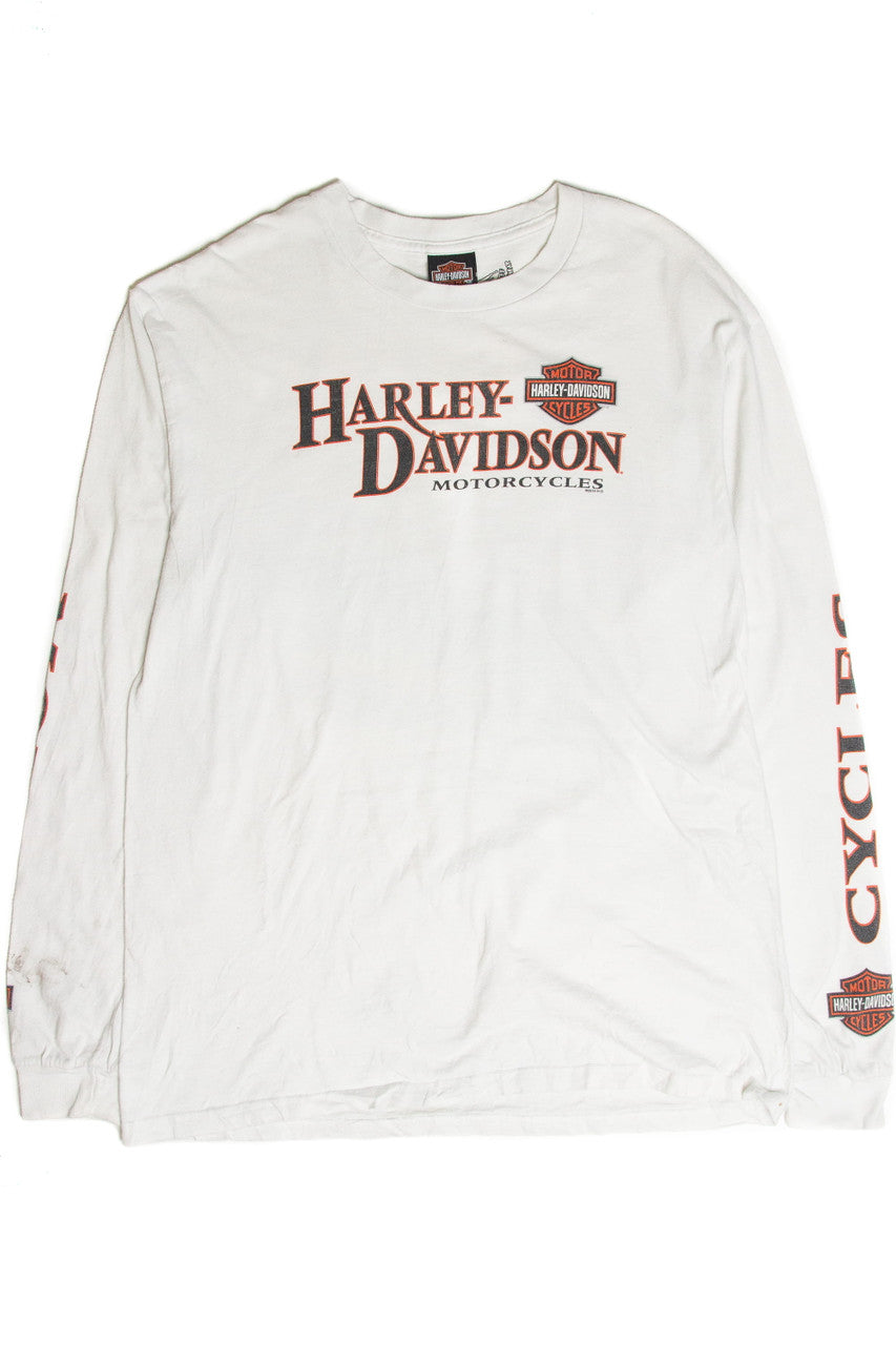 Recycled Crystal River Harley Davidson Long Sleeve T-Shirt