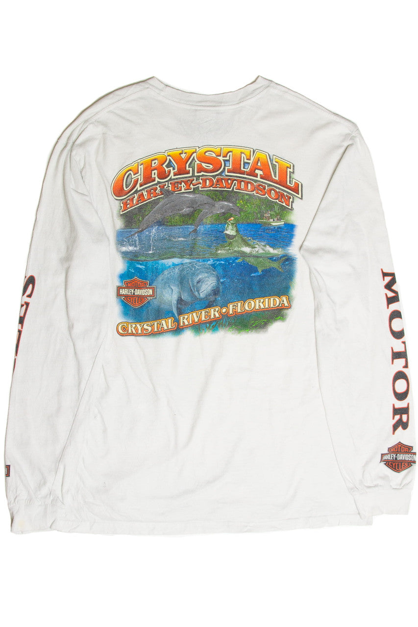 Recycled Crystal River Harley Davidson Long Sleeve T-Shirt