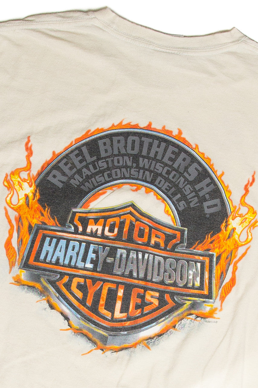 Recycled Wisconsin Dells Reel Brothers Harley Davidson T-Shirt