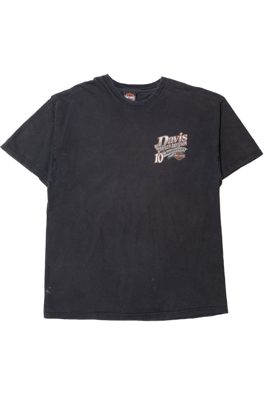 "Davis 10th Anniversary" Burlington, NC Harley Davidson T-Shirt