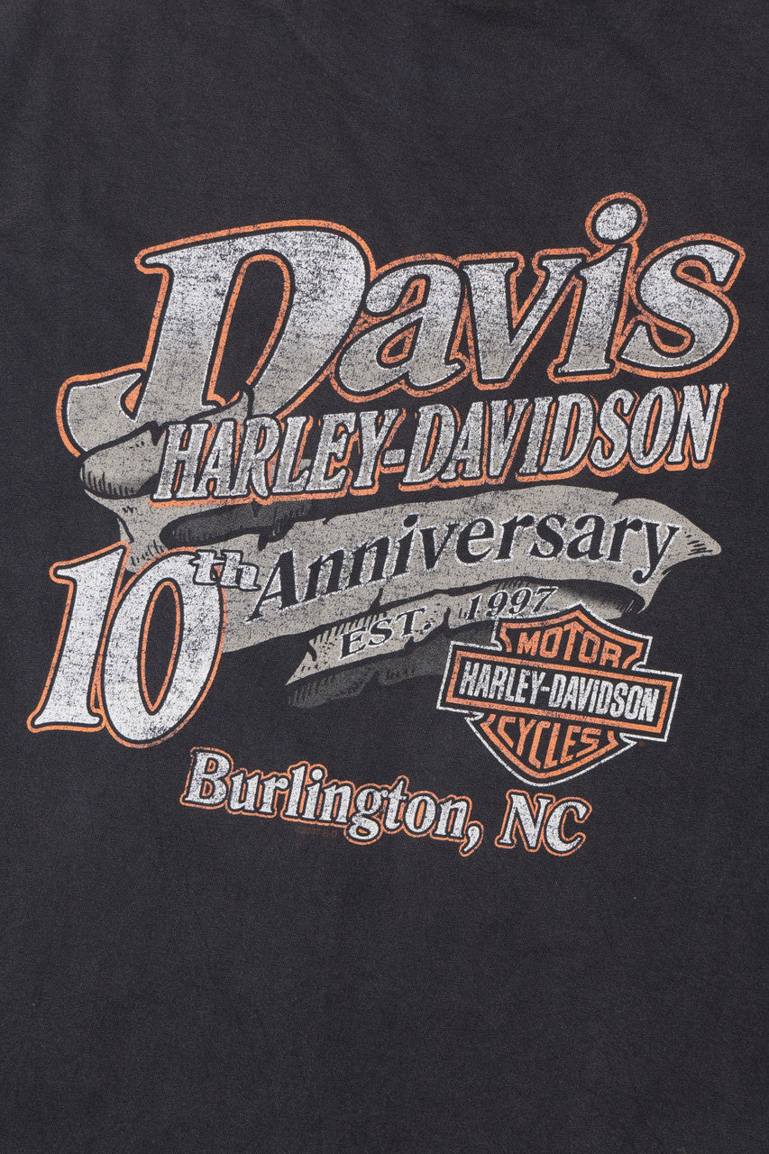 "Davis 10th Anniversary" Burlington, NC Harley Davidson T-Shirt