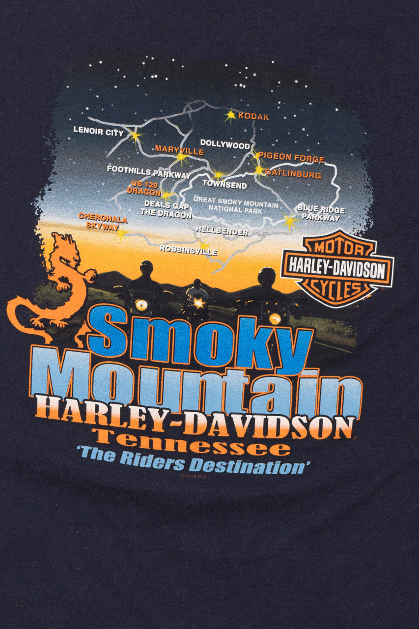 Harley Davidson Smoky Mountain Tennessee "The Riders Destination" T-Shirt (2016)