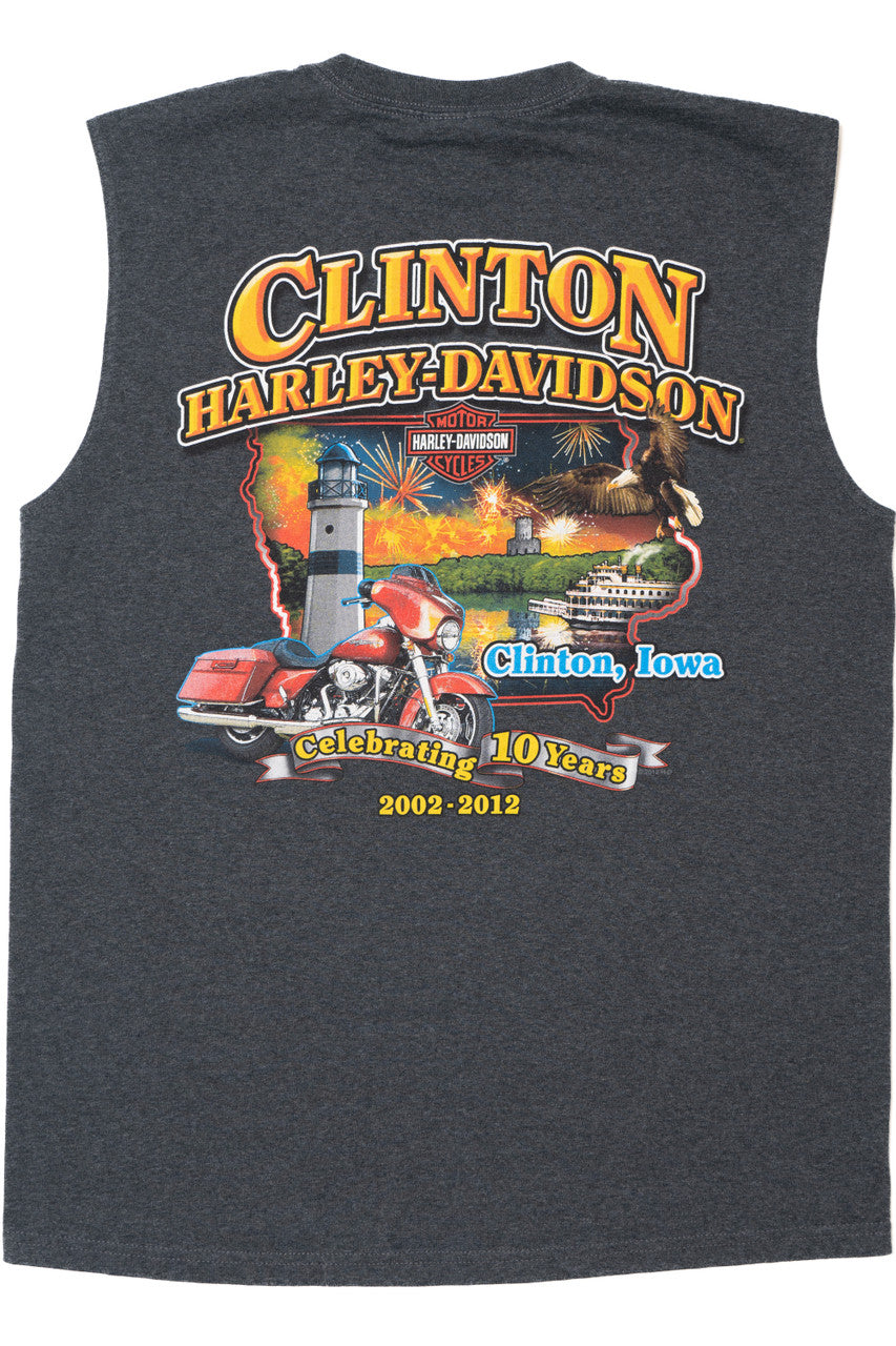 Harley Davidson Clinton, Iowa Sleeveless Tank Top T-Shirt