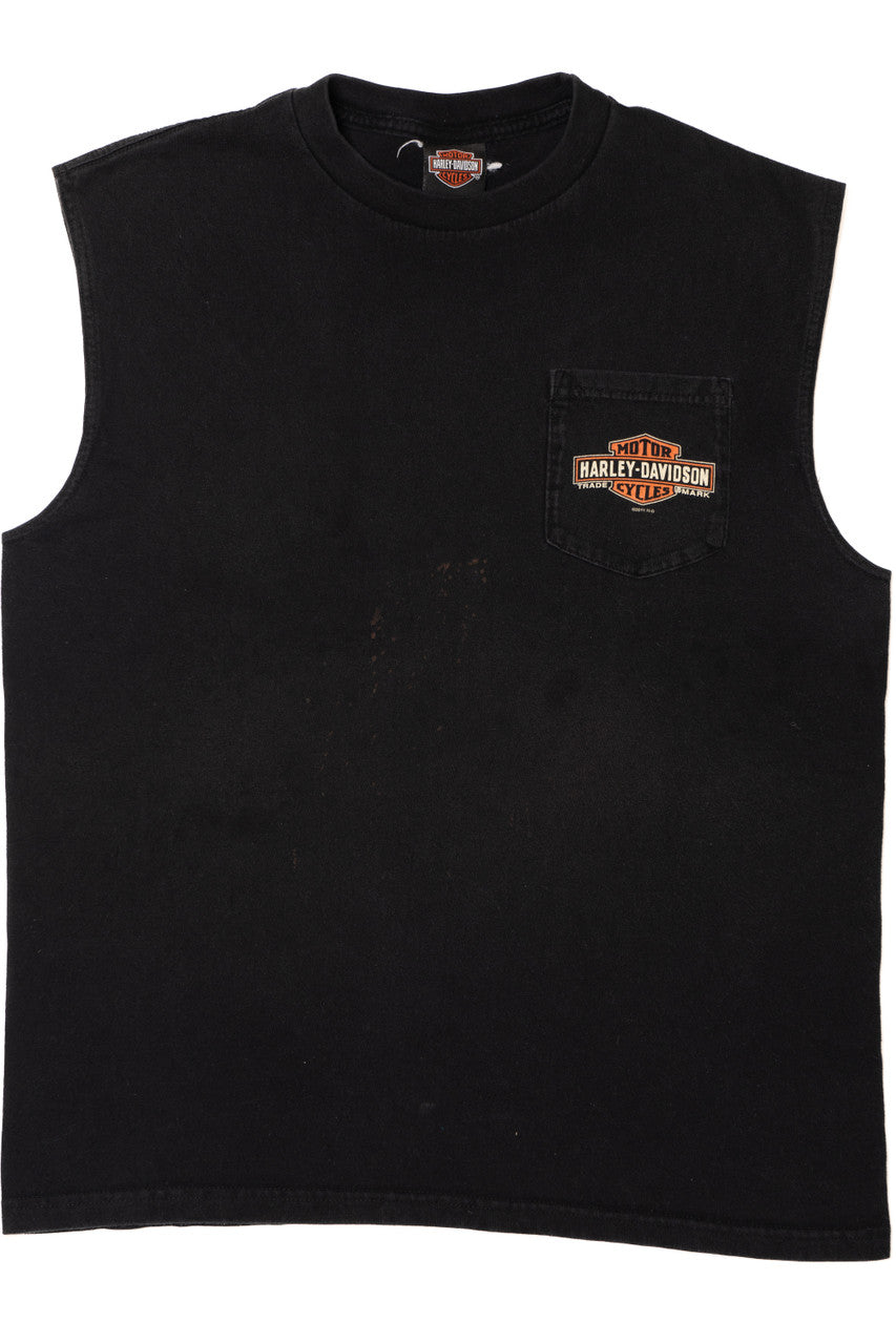 Harley Davidson Daytona Beach, FL Pocket Sleeveless Tank Top T-Shirt