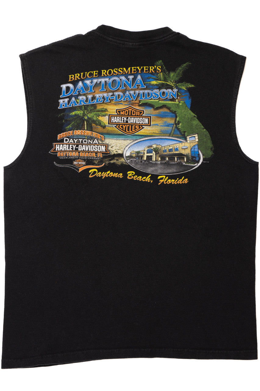 Harley Davidson Daytona Beach, FL Pocket Sleeveless Tank Top T-Shirt