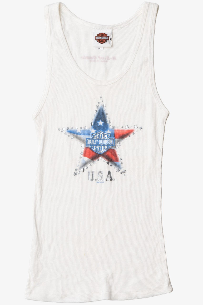  Harley Davidson "USA" Americana Star Ribbed Tank Top