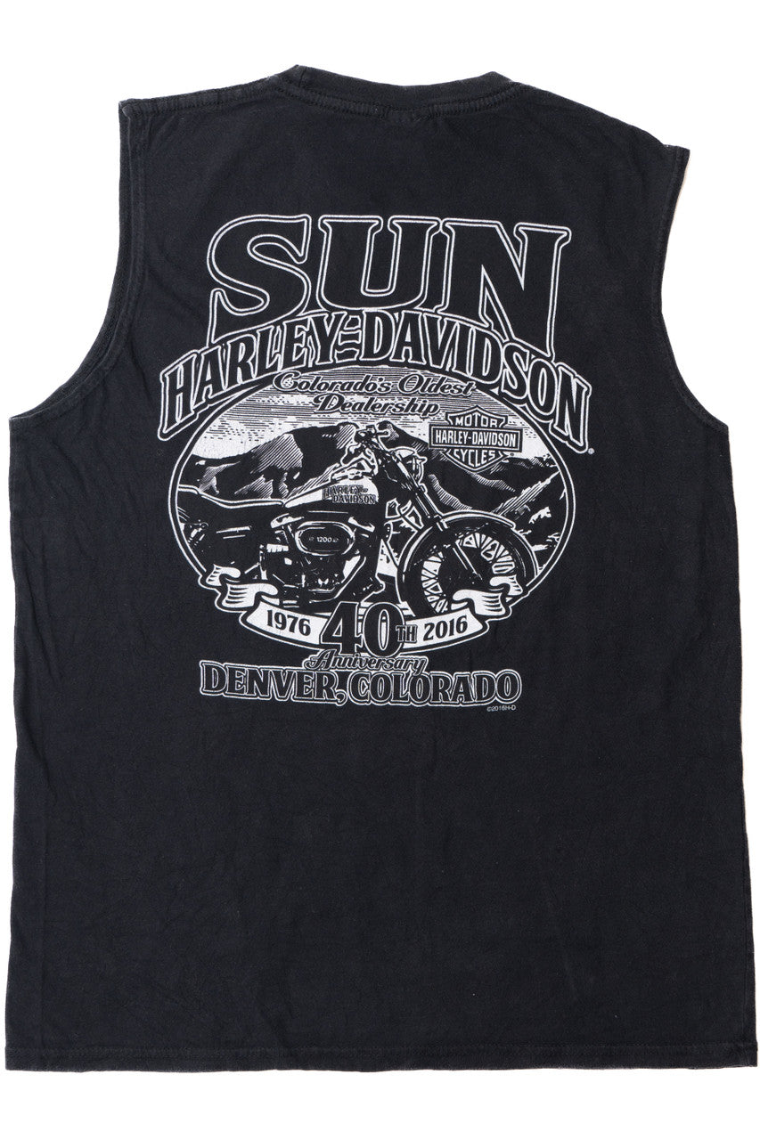 Harley Davidson "Sun" "Denver, Colorado" Pocket Sleeveless Muscle T-Shirt