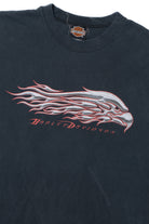 Vintage Y2K Harley Davidson Mantua, OH Flame Sleeves T-Shirt