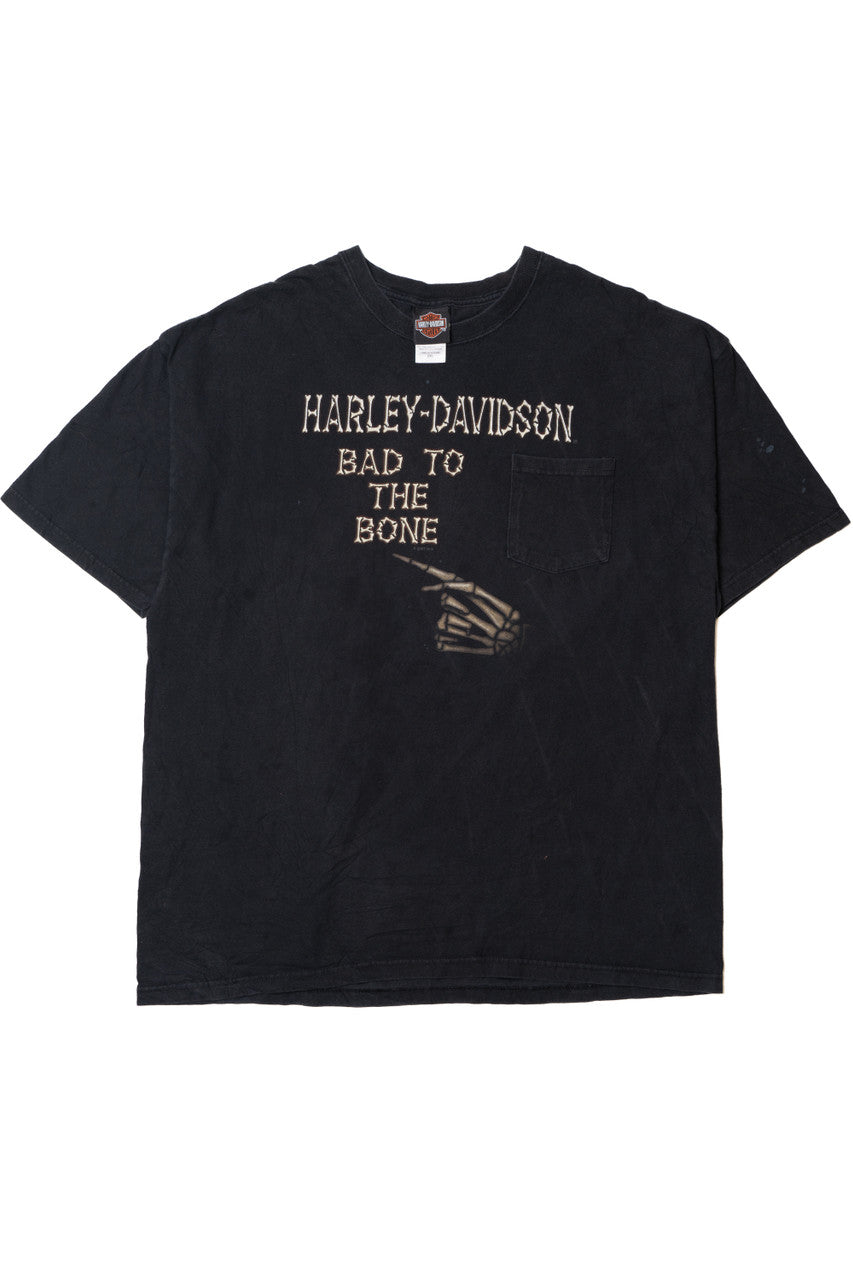  Harley Davidson "Bad To The Bone" Pin-Up  T-Shirt