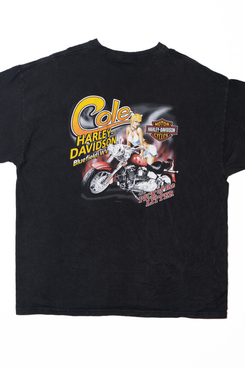  Harley Davidson "Bad To The Bone" Pin-Up  T-Shirt