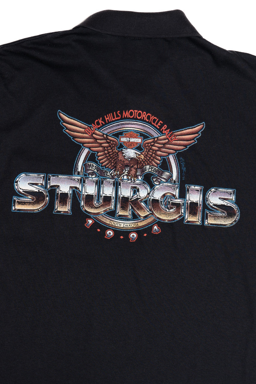 Vintage 1994 Harley Davidson Sturgis "Black Hills Motorcycle Rally" Polo
