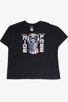 "Born To Ride Land Of The Free" Skull Harley Davidson T-Shirt