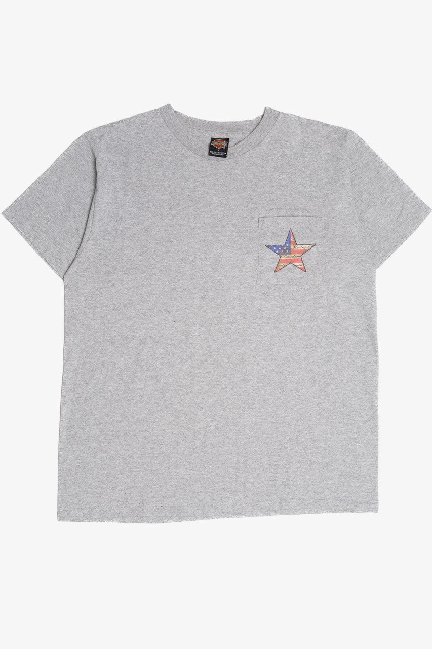 Harley Davidson American Flag Star Pocket T-Shirt