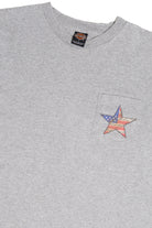 Harley Davidson American Flag Star Pocket T-Shirt