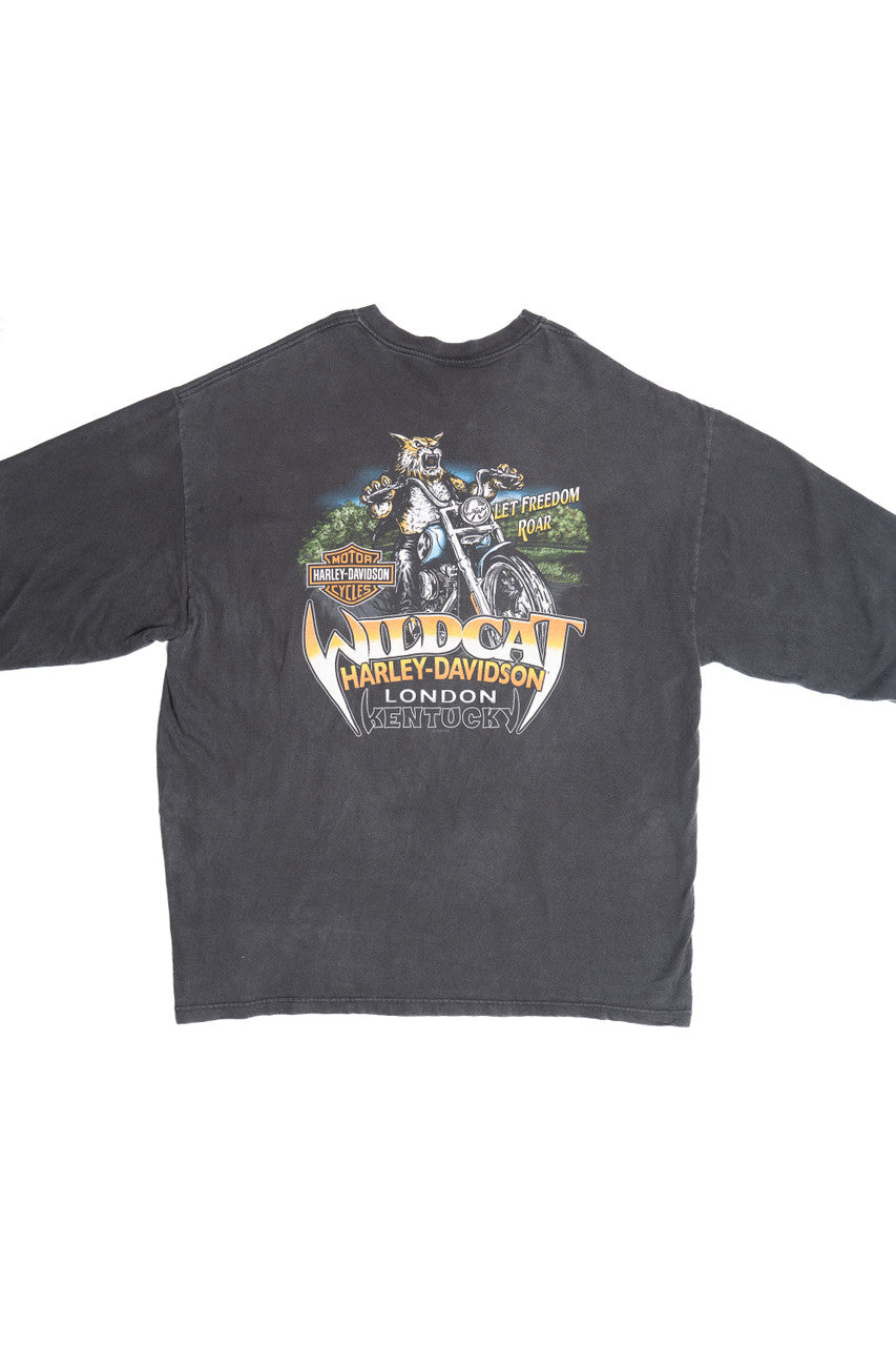 Harley Davidson Wildcat "Let Freedom Roar" Flame Sleeves T-Shirt