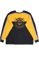Harley Davidson Embroidered Logo Color Block Long Sleeve T-Shirt