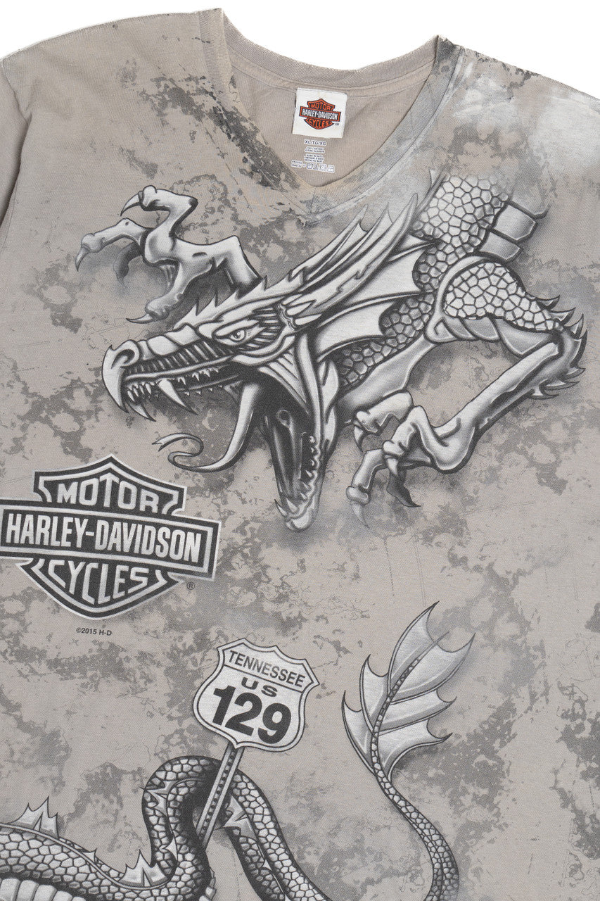 Harley Davidson US 129 Dragon Tallassee, TN V-Neck T-Shirt