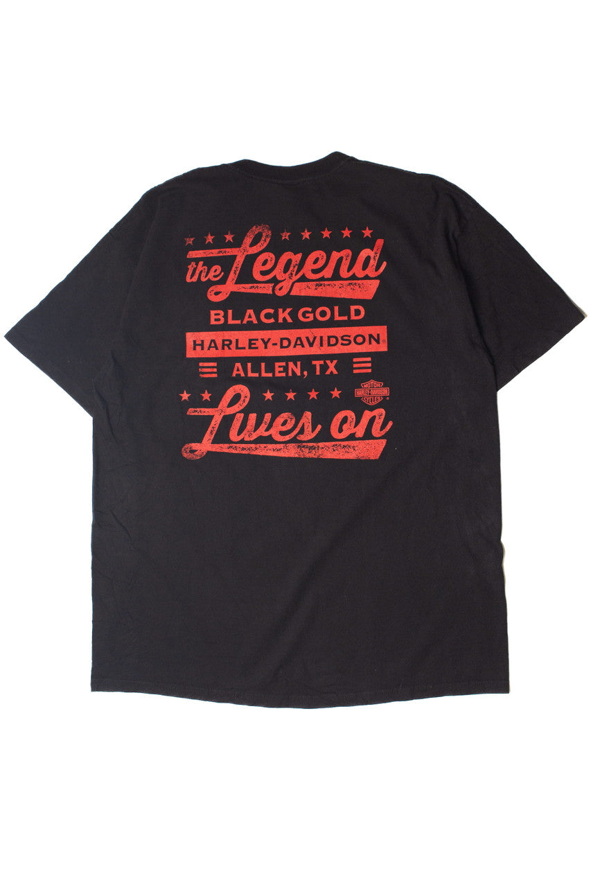 "The Legend Lives On" Allen Texas Harley Davidson T-Shirt (2022)