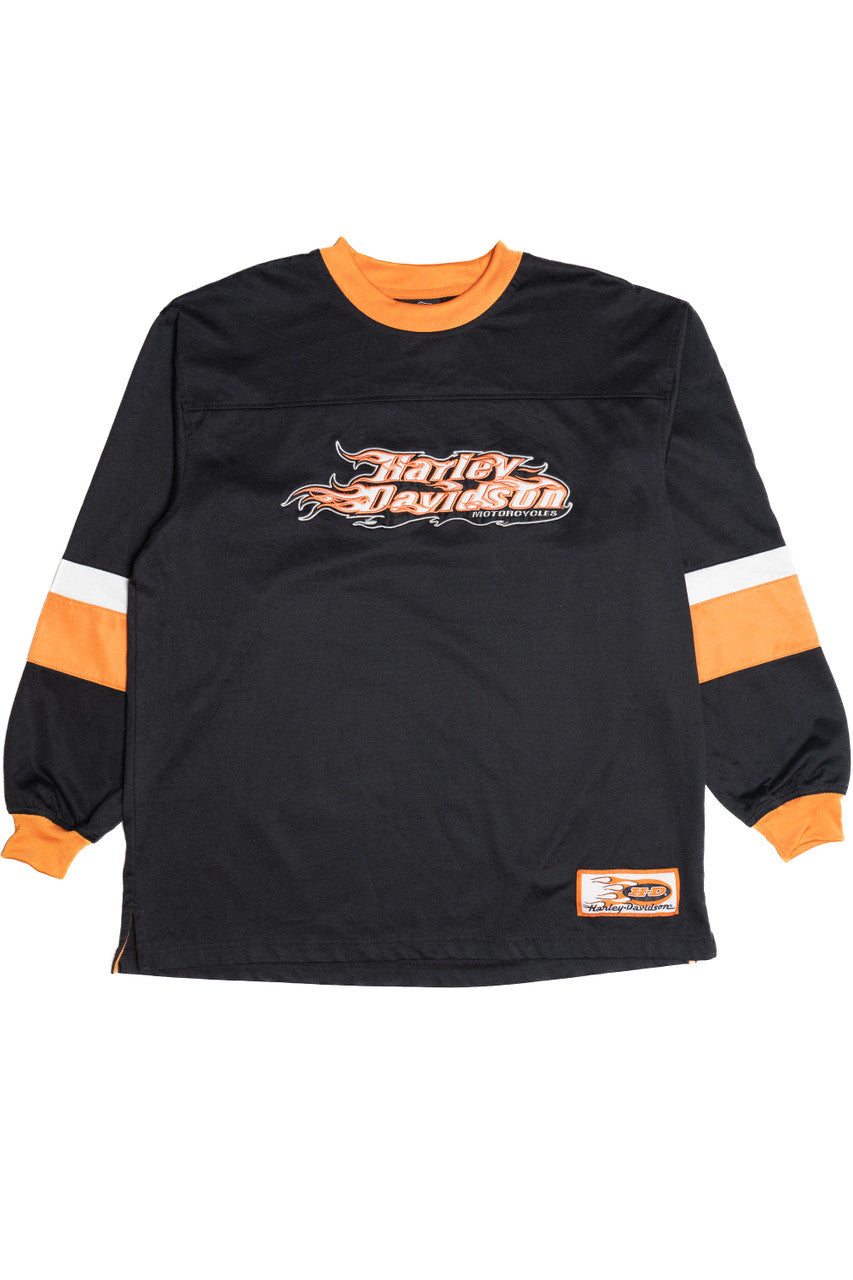 Harley Davidson Long Sleeve Hockey Jersey T-Shirt