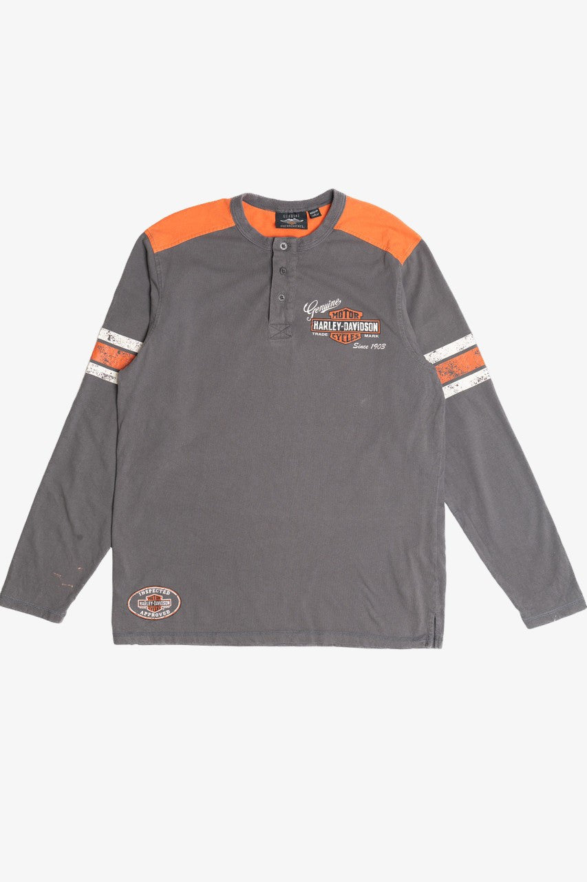Harley Davidson Long Sleeve Henley T-Shirt 974