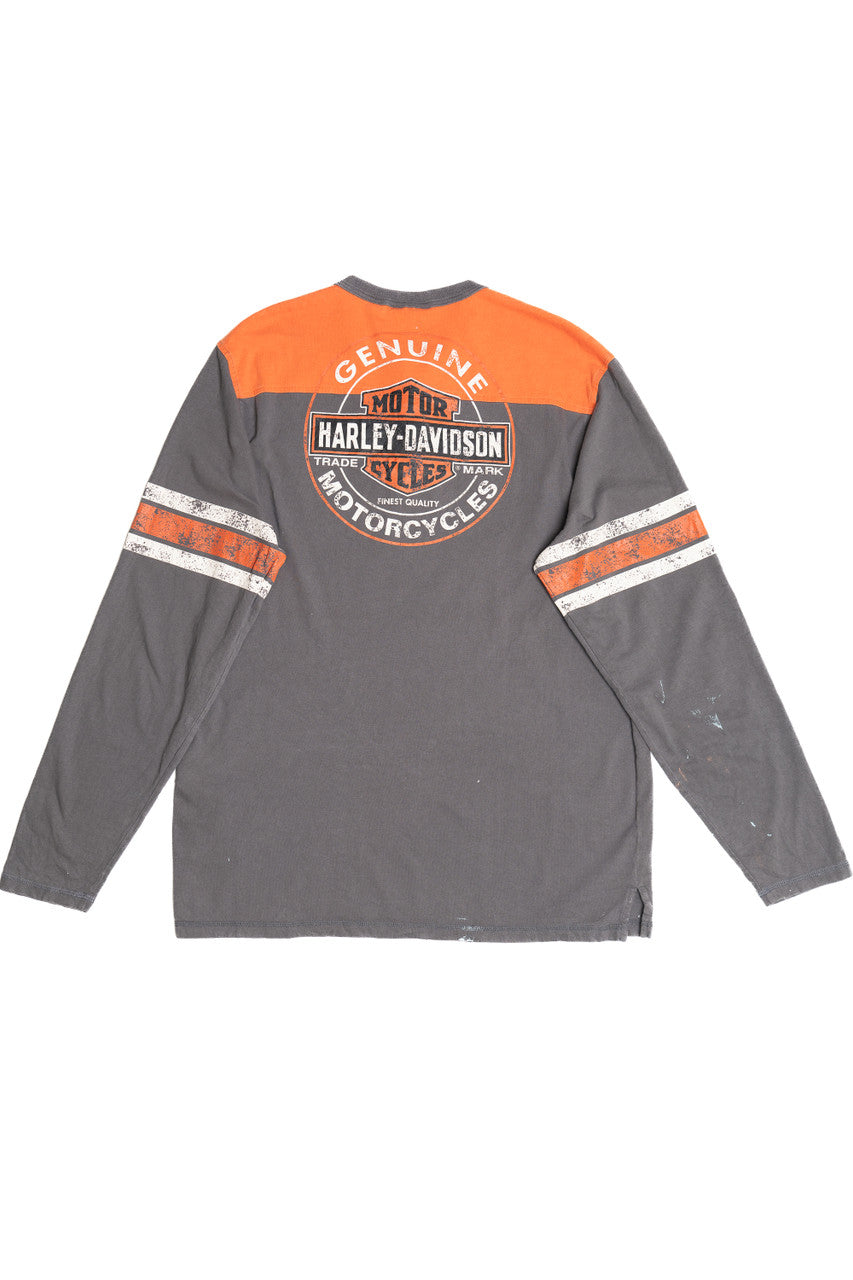 Harley Davidson Long Sleeve Henley T-Shirt 974