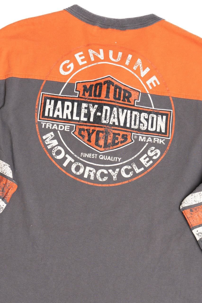 Harley Davidson Long Sleeve Henley T-Shirt 974