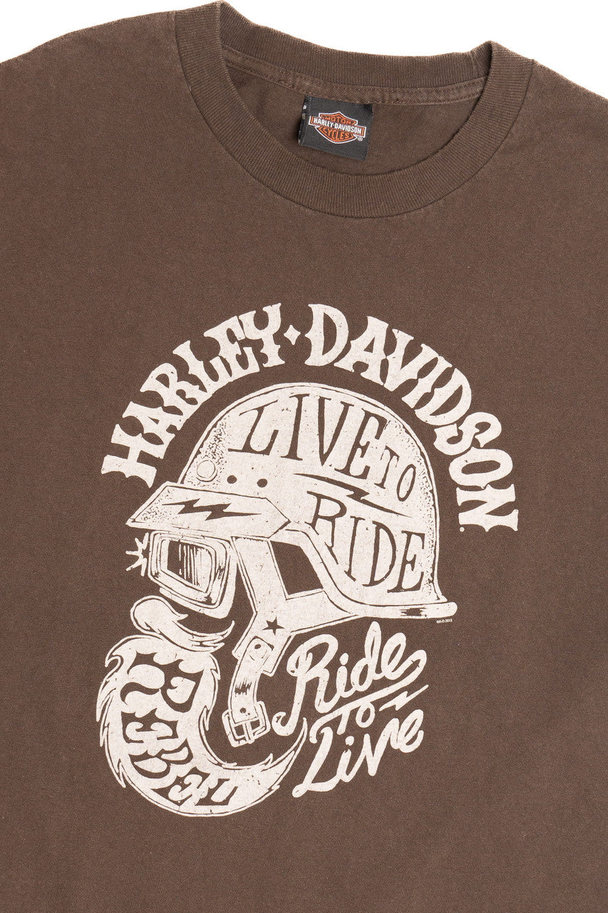 Harley Davidson "Live To Ride Ride To Live" Rebel Black Hills T-Shirt 9788
