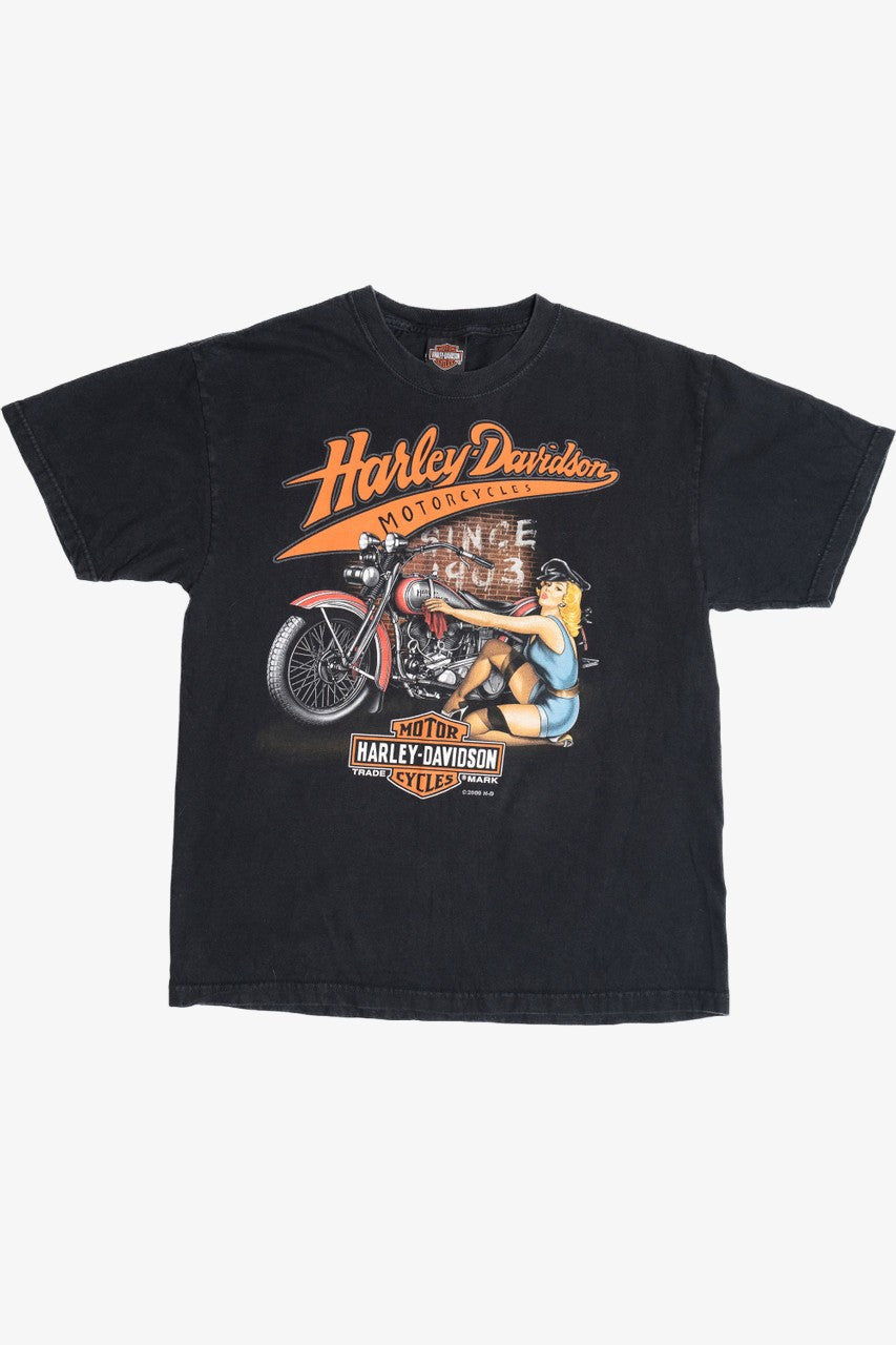 Harley Davidson "Bad To The Bone" Pin-Up "Lake Erie" T-Shirt
