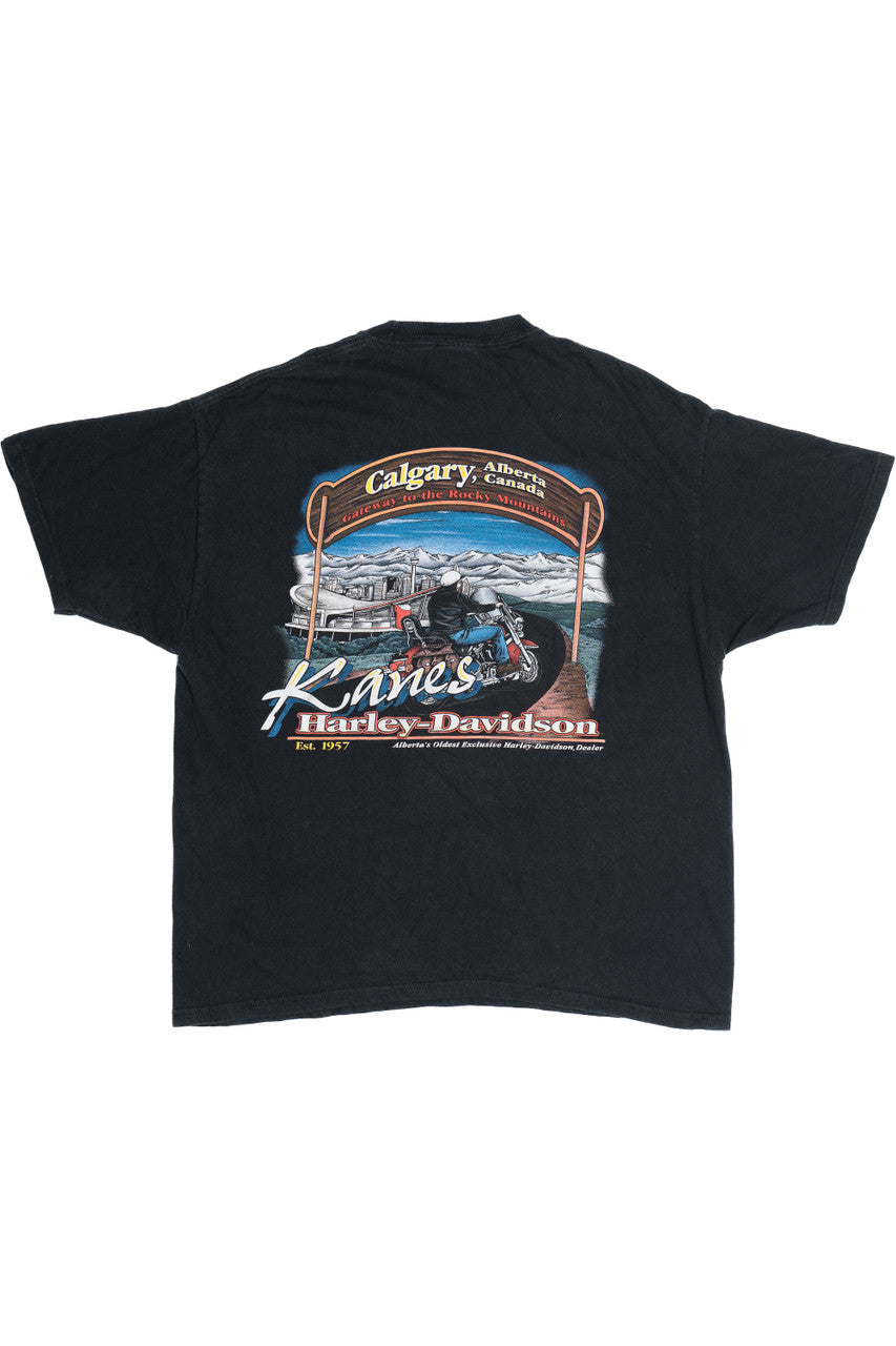 Vintage Harley Davidson "When The Road Calls" Calgary Rocky Mountains T-Shirt