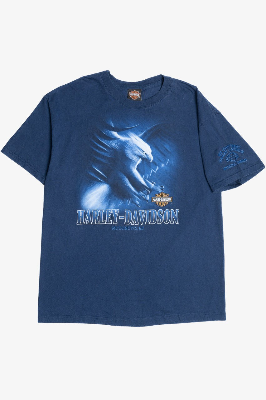 Harley Davidson Eagle Embroidered Detail T-Shirt (2010s)