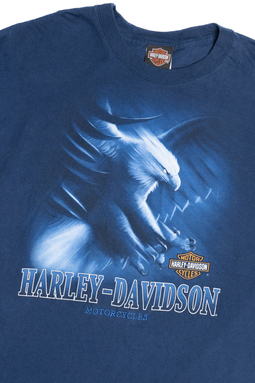 Harley Davidson Eagle Embroidered Detail T-Shirt (2010s)