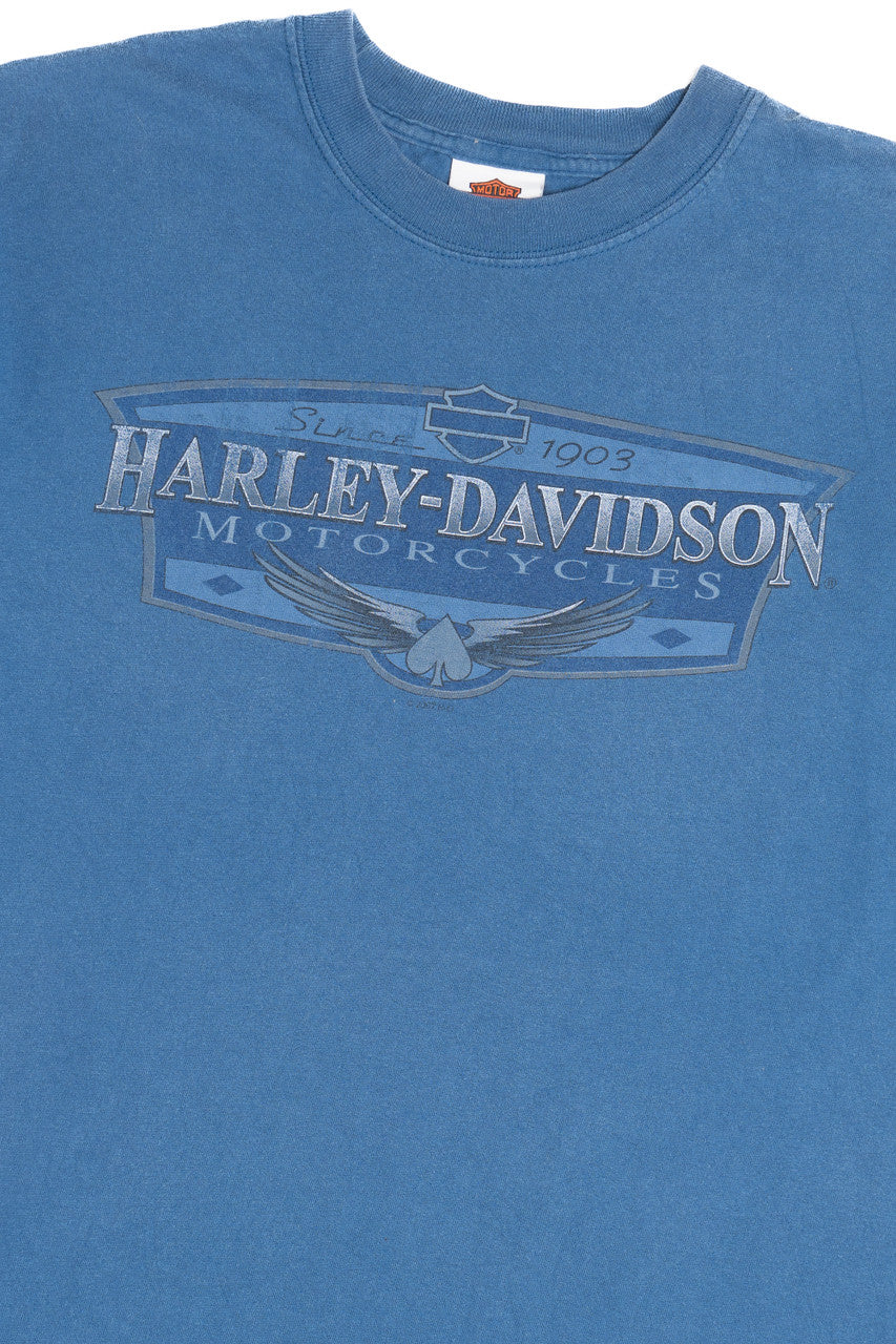 Harley Davidson "Olathe, Kansas" Faded Blue T-Shirt (2000s)