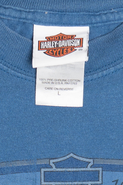 Harley Davidson "Olathe, Kansas" Faded Blue T-Shirt (2000s)