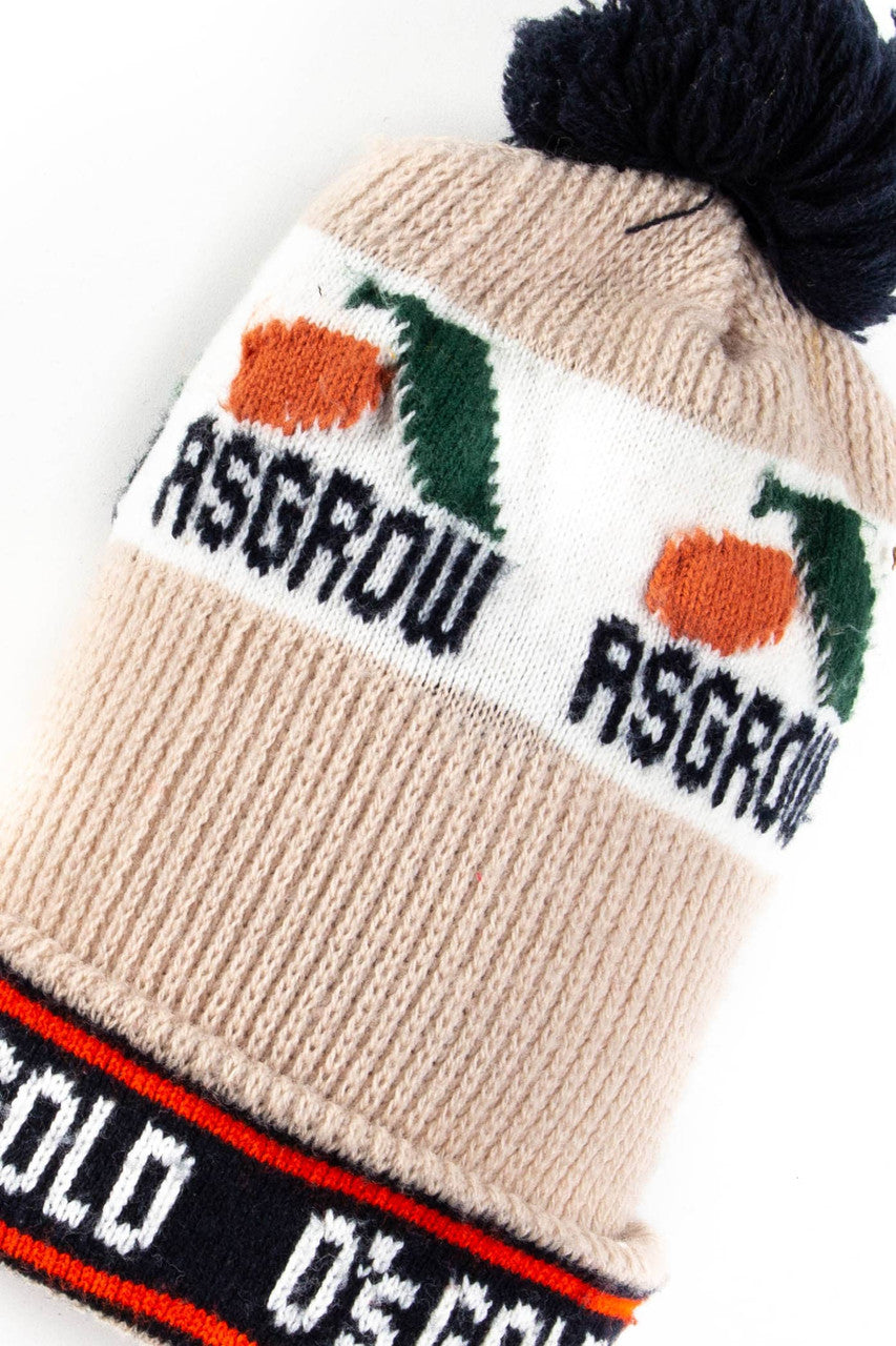 O's Gold Asgrow Pom Pom Vintage Beanie