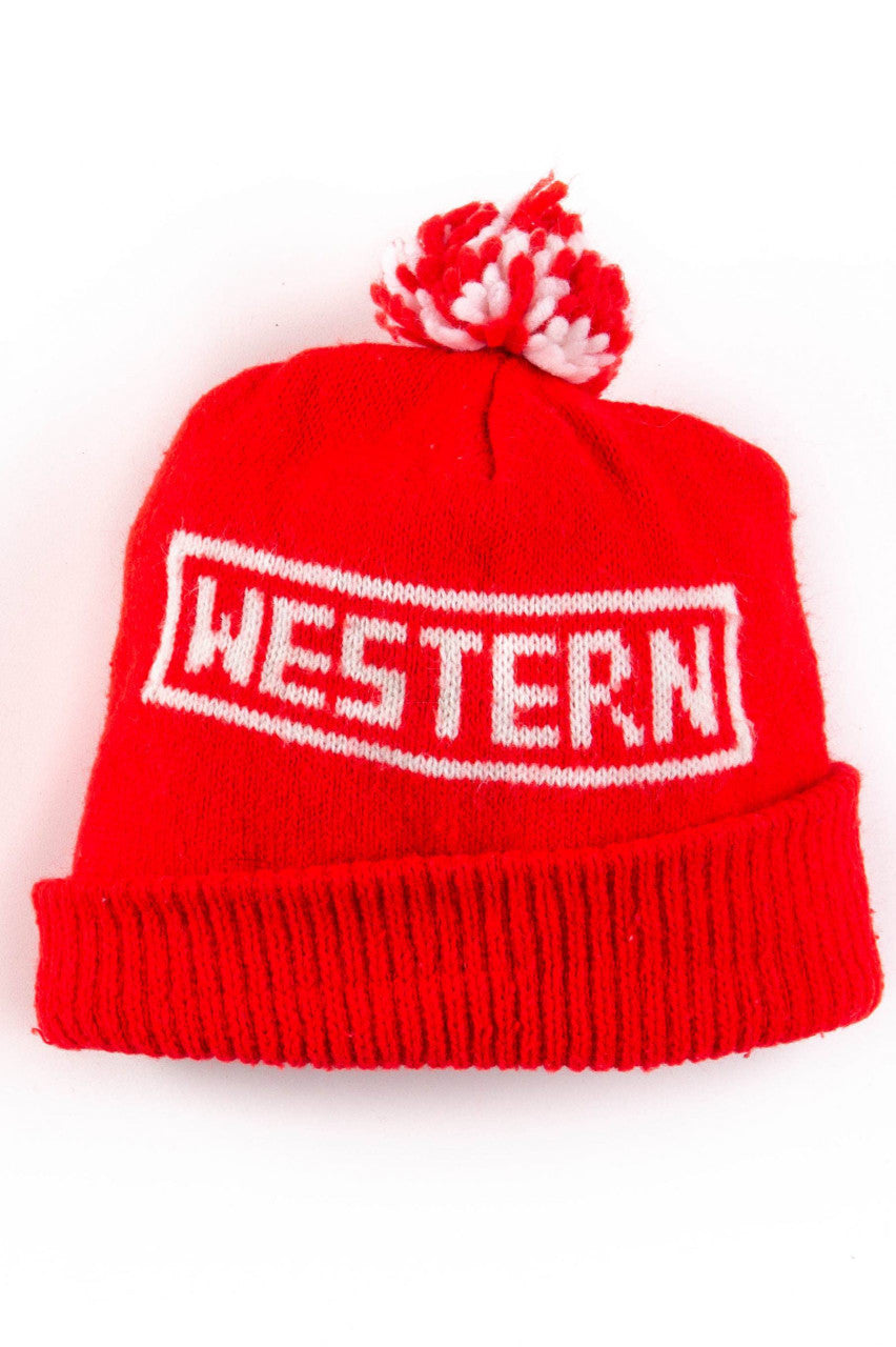 Western Snowplows Pom Pom Vintage Beanie