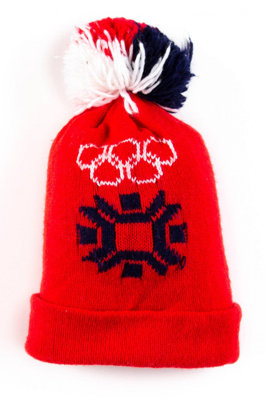 Olympics Snowflake Pom Pom Vintage Beanie