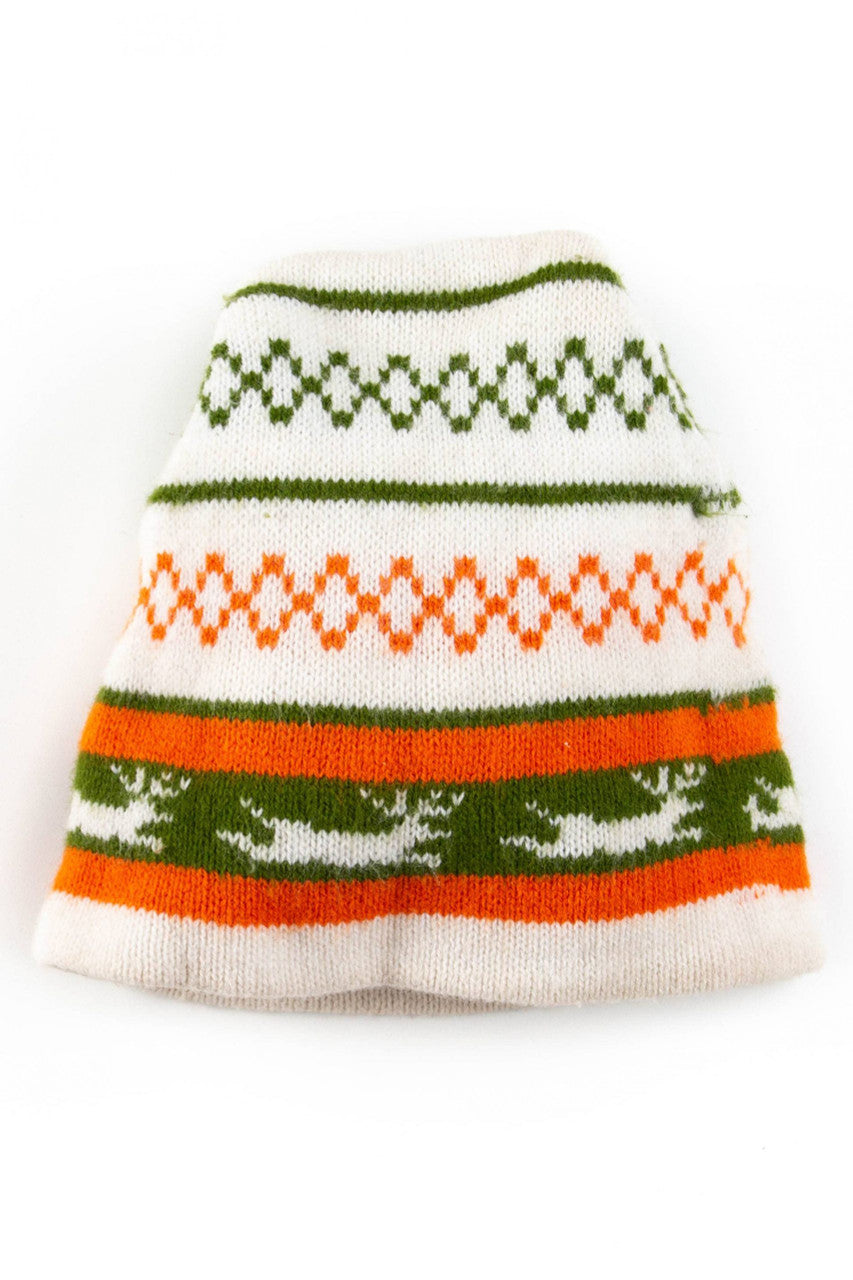 Green & Orange Fair Isle Beanie