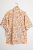(Coral) Leaf Print Vintage Hawaiian Shirt
