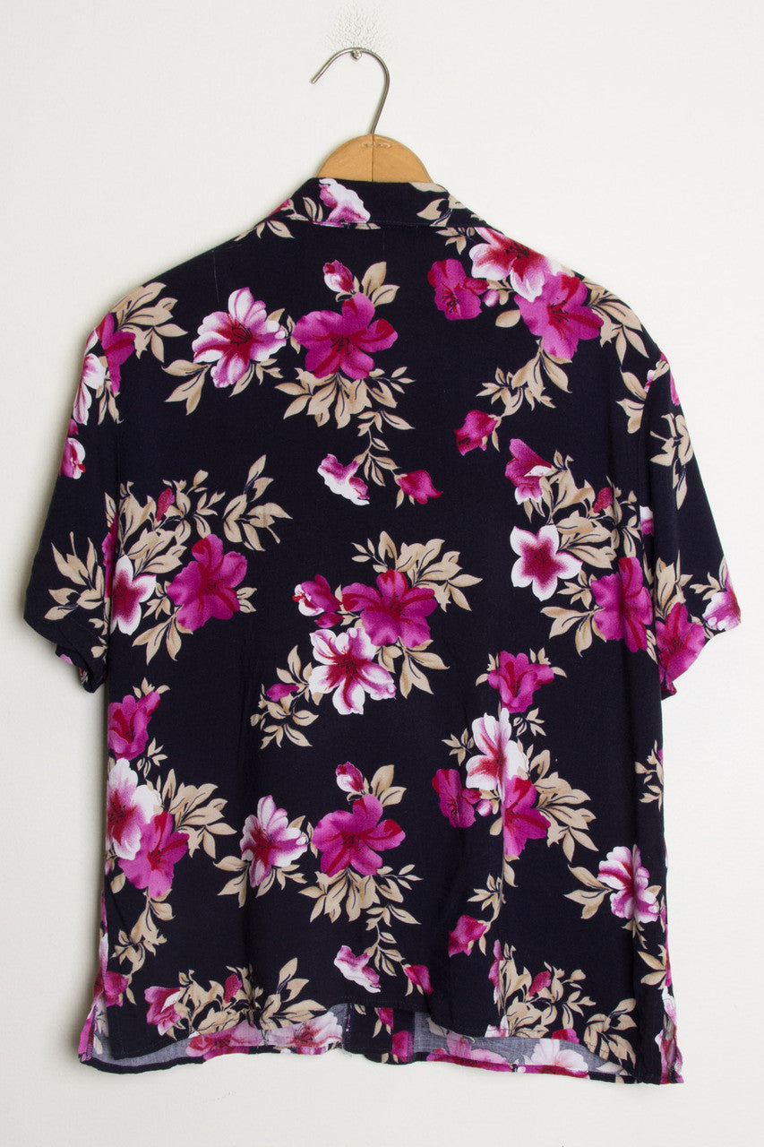 Women's Hibiscus Print Hawaiian Shirt