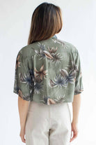 Cropped Olive Vintage Hawaiian