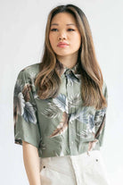 Cropped Olive Vintage Hawaiian