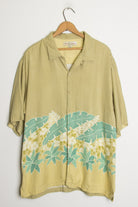 (Green) Palm Leaf Vintage Hawaiian Shirt