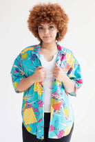 Vintage 90s Geometric Hawaiian Shirt 1819