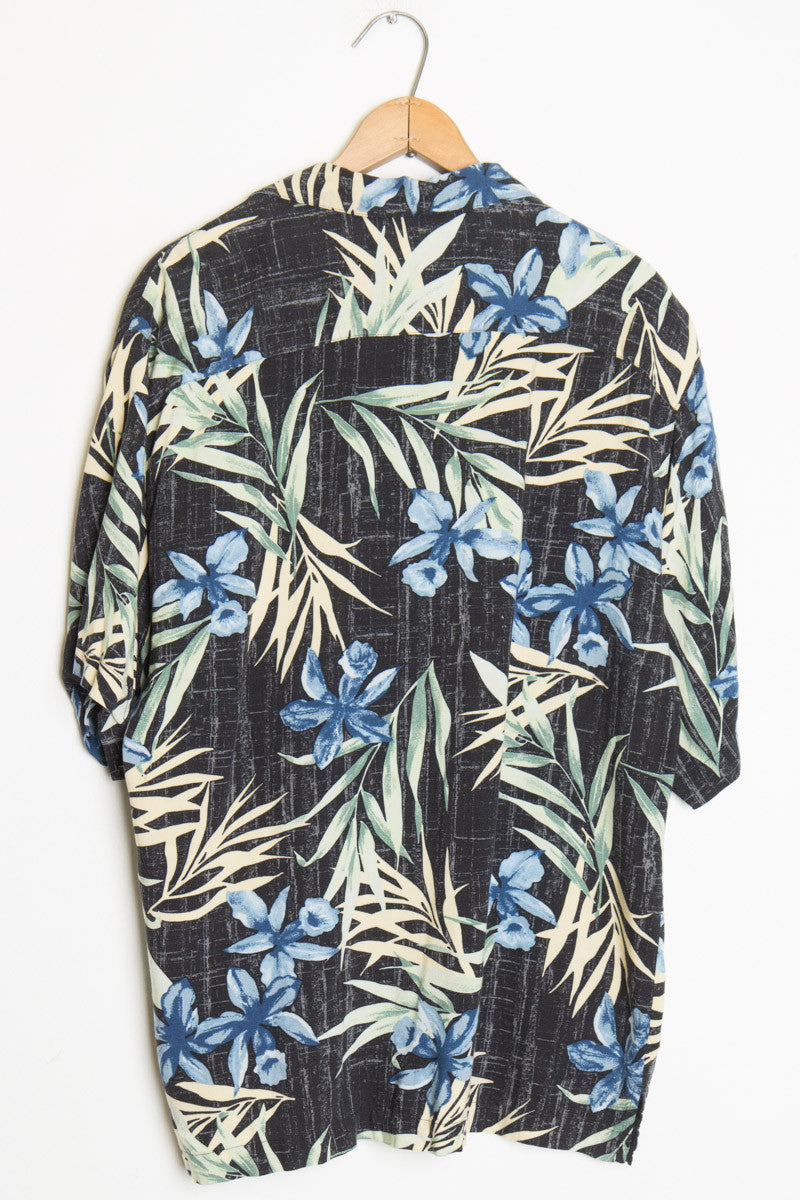 Black and Blue Vintage Hawaiian Shirt