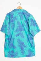 Teal and Purple Vintage Hawaiian Shirt