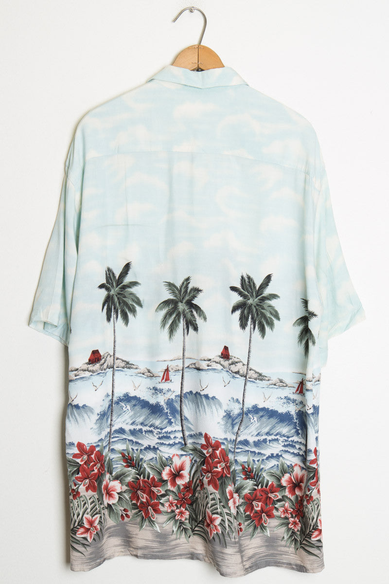 Ocean Surf Scene Vintage Hawaiian Shirt